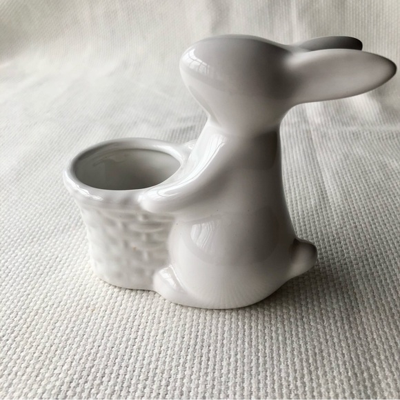 Ceramic Bunny  Egg candy cactus  holder - Picture 1 of 7